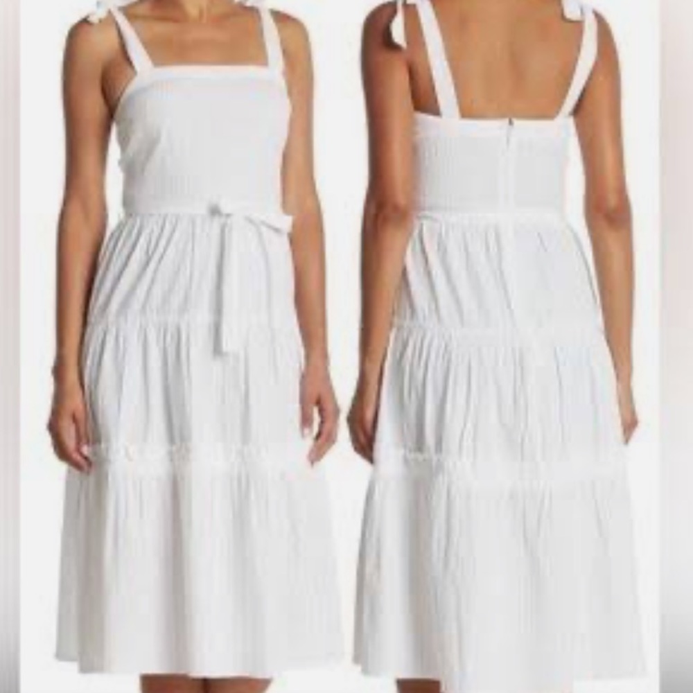 Topshop white linen dress